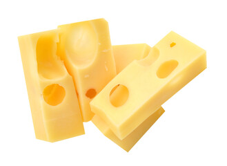 piece of cheese isolated on a white background
