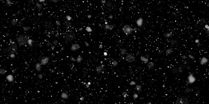 Snow Falling Stock Image In Black Background