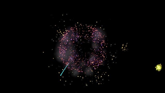 Magical shimmering festive firework. Merry Christmas and Happy New Year celebration event 