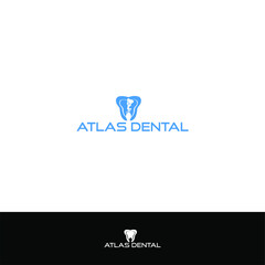 dental hospital company logo with an atlas symbol lifting a tooth