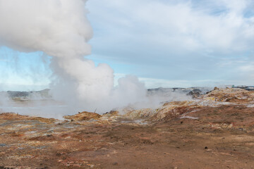 Gunnuhver hot spring on Reykjanes in Iceland