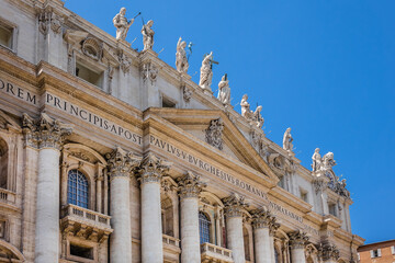 Fototapeta na wymiar St. Peter's Basilica (Consecrated 1626). Papal Basilica of St. Peter in Vatican - the world's largest church, is the center of Christianity. Vatican
