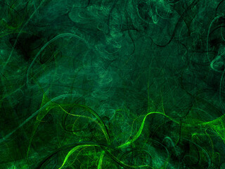 green abstract fractal background 3d rendering illustration