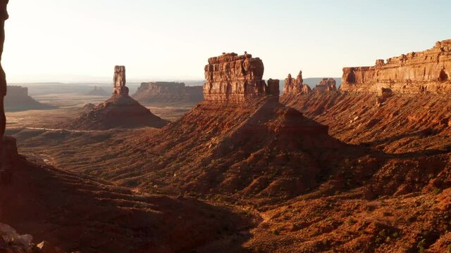 Aerial shot of the amazing rock formations on southern Utah.