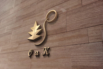 3d leave logo design