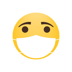 Smile in medical mask icon isolated on white background. Vector illustration.