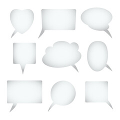 Speech bubbles. Set of vector gradient cartoon templates isolated on white background.
