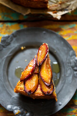 Almond orange cake with plums
