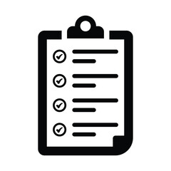 Checklist icon. Black color vector
