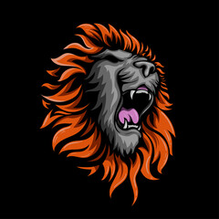 Lion head logo mascot vector illustration