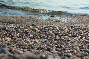 Pebble beach of the Mediterranean Sea