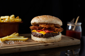 burger and fries