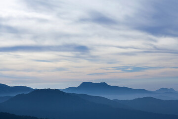 Western Ghat range of mountain from Lockhart Gap road view point in Munnar, Kerala state, South India