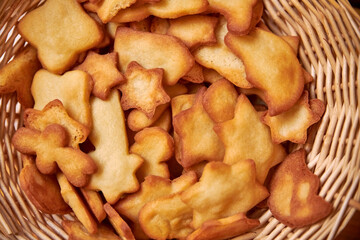a basket full of tasty handmade christmas cookies
