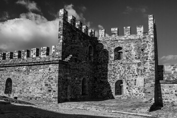 The lower unnamed tower of the Genoese fortress in Sudak, Crimea.