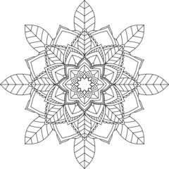 Easy Mandala coloring book simple and basic for beginners, seniors and children. Set of Mehndi flower pattern for Henna drawing and tattoo. Decoration in ethnic oriental, Indian style.