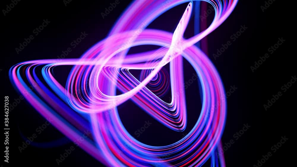 Poster light flow bg in 4k. abstract looped background with light trails, stream of red blue neon lines in 