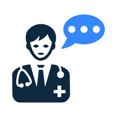 Doctor, medical help, medical question. Vector graphics