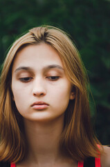 Portrait of a young girl of Caucasian appearance, Love style.