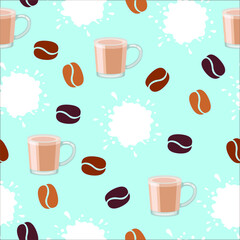 seamless background with coffee cups