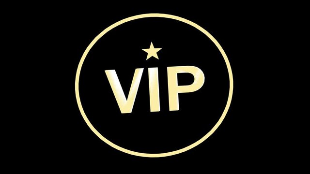 Vip icons golden outline. Designation of isolated characters