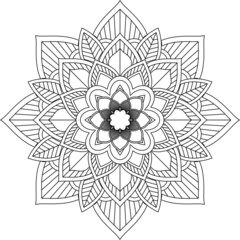 Easy Mandala coloring book simple and basic for beginners, seniors and children. Set of Mehndi flower pattern for Henna drawing and tattoo. Decoration in ethnic oriental, Indian style.