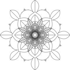 Easy Mandala coloring book simple and basic for beginners, seniors and children. Set of Mehndi flower pattern for Henna drawing and tattoo. Decoration in ethnic oriental, Indian style.