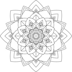 Easy Mandala coloring book simple and basic for beginners, seniors and children. Set of Mehndi flower pattern for Henna drawing and tattoo. Decoration in ethnic oriental, Indian style.