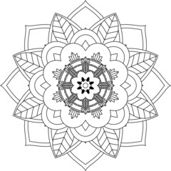 Easy Mandala coloring book simple and basic for beginners, seniors and children. Set of Mehndi flower pattern for Henna drawing and tattoo. Decoration in ethnic oriental, Indian style.