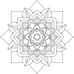 Easy Mandala coloring book simple and basic for beginners, seniors and children. Set of Mehndi flower pattern for Henna drawing and tattoo. Decoration in ethnic oriental, Indian style.