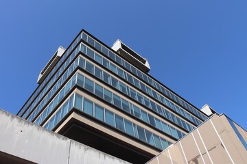 Immeuble de bureaux moderne abritant le siège de la métropole de Lyon, dans le quartier...