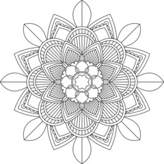 Easy Mandala coloring book simple and basic for beginners, seniors and children. Set of Mehndi flower pattern for Henna drawing and tattoo. Decoration in ethnic oriental, Indian style.