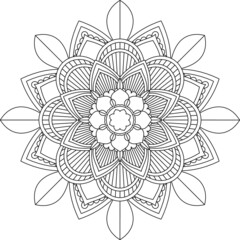 Easy Mandala coloring book simple and basic for beginners, seniors and children. Set of Mehndi flower pattern for Henna drawing and tattoo. Decoration in ethnic oriental, Indian style.