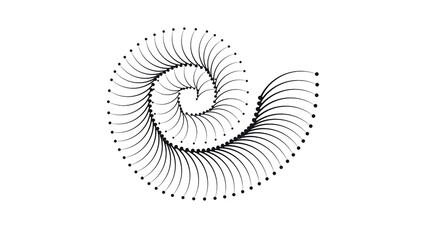 Lines in Circle Form . Spiral Vector Illustration .Technology round Logo . Design element . Abstract Geometric shape .