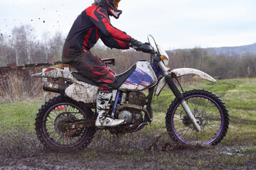 Fototapeta premium Extreme racing in rural area