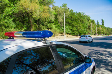 Police car during patrol service