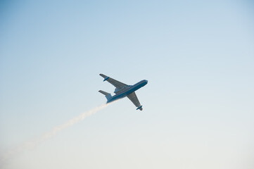 Firefighter airplane extinguishes a forest fire