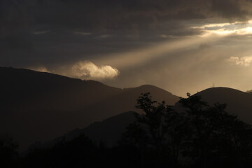 Sunset in the mountains
