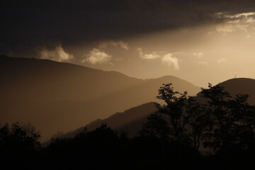Sunset in the mountains