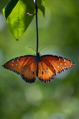 Fototapeta na wymiar Mariposa monarca posando 