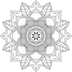 Easy Mandala coloring book simple and basic for beginners, seniors and children. Set of Mehndi flower pattern for Henna drawing and tattoo. Decoration in ethnic oriental, Indian style.