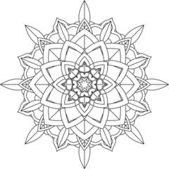 Easy Mandala coloring book simple and basic for beginners, seniors and children. Set of Mehndi flower pattern for Henna drawing and tattoo. Decoration in ethnic oriental, Indian style.