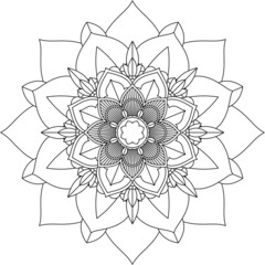 Easy Mandala coloring book simple and basic for beginners, seniors and children. Set of Mehndi flower pattern for Henna drawing and tattoo. Decoration in ethnic oriental, Indian style.