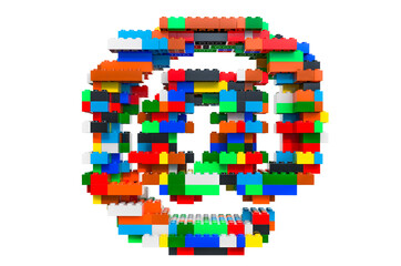 E-mail sign from colorful building toy blocks, 3D rendering