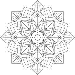 Easy Mandala coloring book simple and basic for beginners, seniors and children. Set of Mehndi flower pattern for Henna drawing and tattoo. Decoration in ethnic oriental, Indian style.