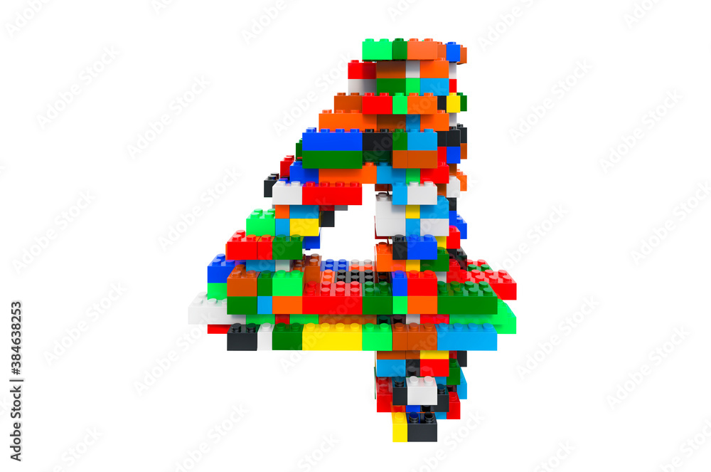 Poster number 4 from colorful building toy blocks, 3d rendering