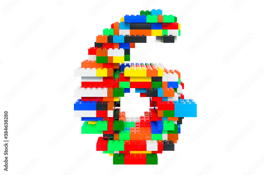 Poster number 6 from colorful building toy blocks, 3d rendering