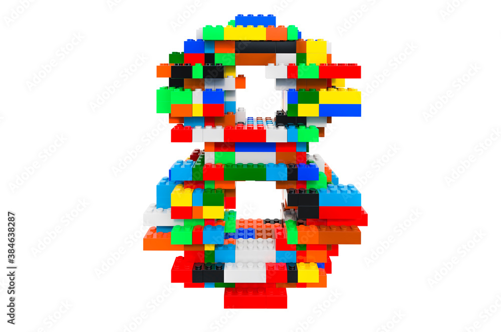 Poster number 8 from colorful building toy blocks, 3d rendering