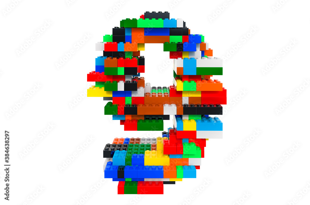 Poster number 9 from colorful building toy blocks, 3d rendering