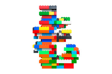 Lira from colorful building toy blocks, 3D rendering